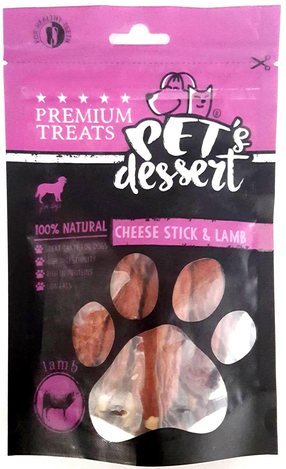 Pet’s Dessert Cheese Stick & Lamb 80g Pet’s Dessert Cheese Stick & Lamb 80g
