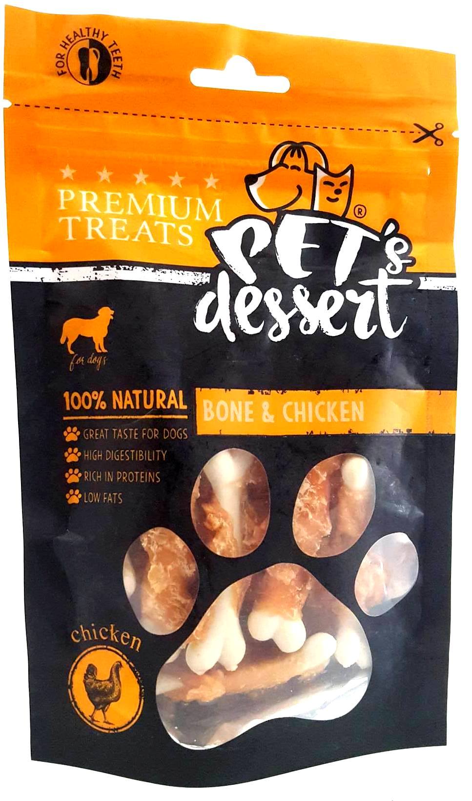 Pet’s Dessert Bone & Chicken 80g Pet’s Dessert Bone & Chicken 80g