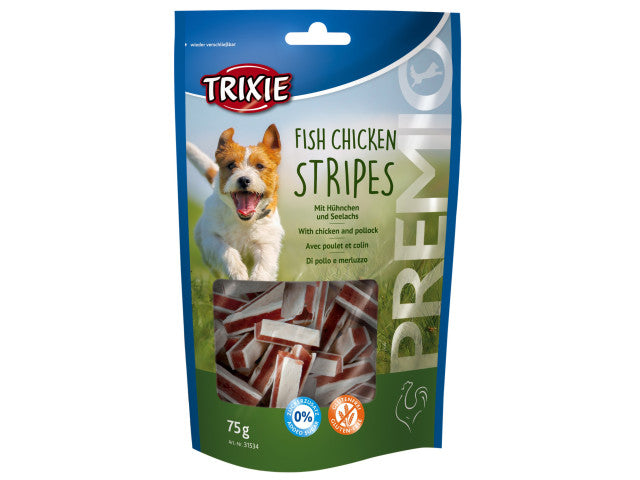 Premio Stripes cu Pui şi Somon 75g