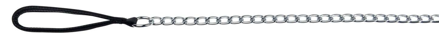 Lesă Lanţ 4mm*100cm/14031+Maner piele negru