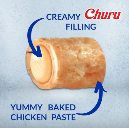 Inaba Churu Bites Recompense pentru Câini cu Pui și Somon – 12 g x 8 bucăți