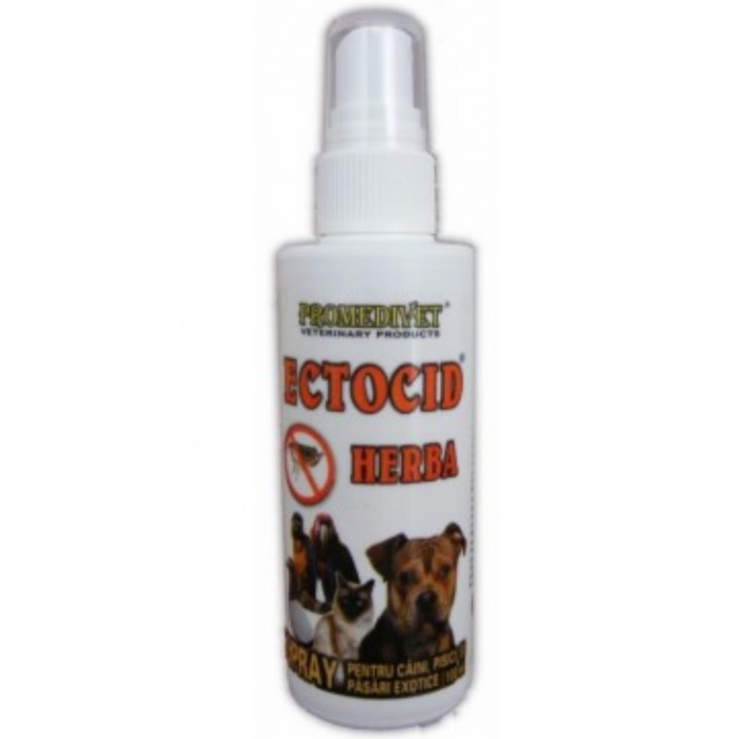 ECTOCID HERBA SPRAY PENTRU CAINI, PISICI SI PASARI EXOTICE 100G