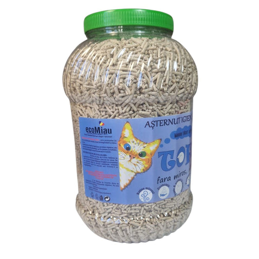 Tofu ecoMiau – Așternut biodegradabil și ecologic pentru pisici,natural, fara miros, Pachet 4x8 Litri