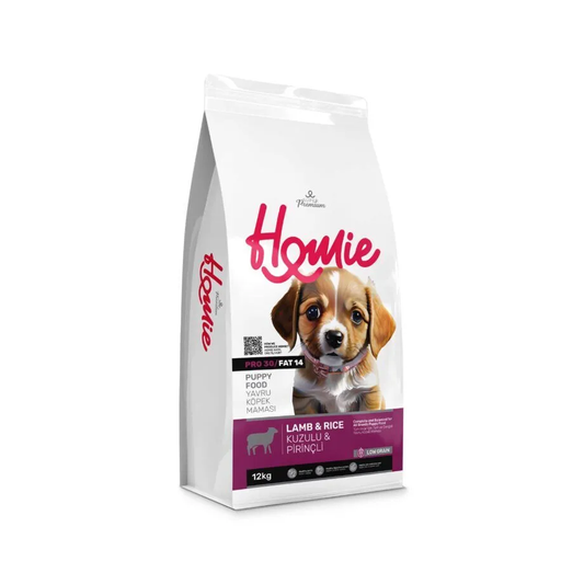 Homie Super Premium,Hrana uscata pentru caini juniori, cu Miel & Orez si continut scazut de cereale, 12 Kg