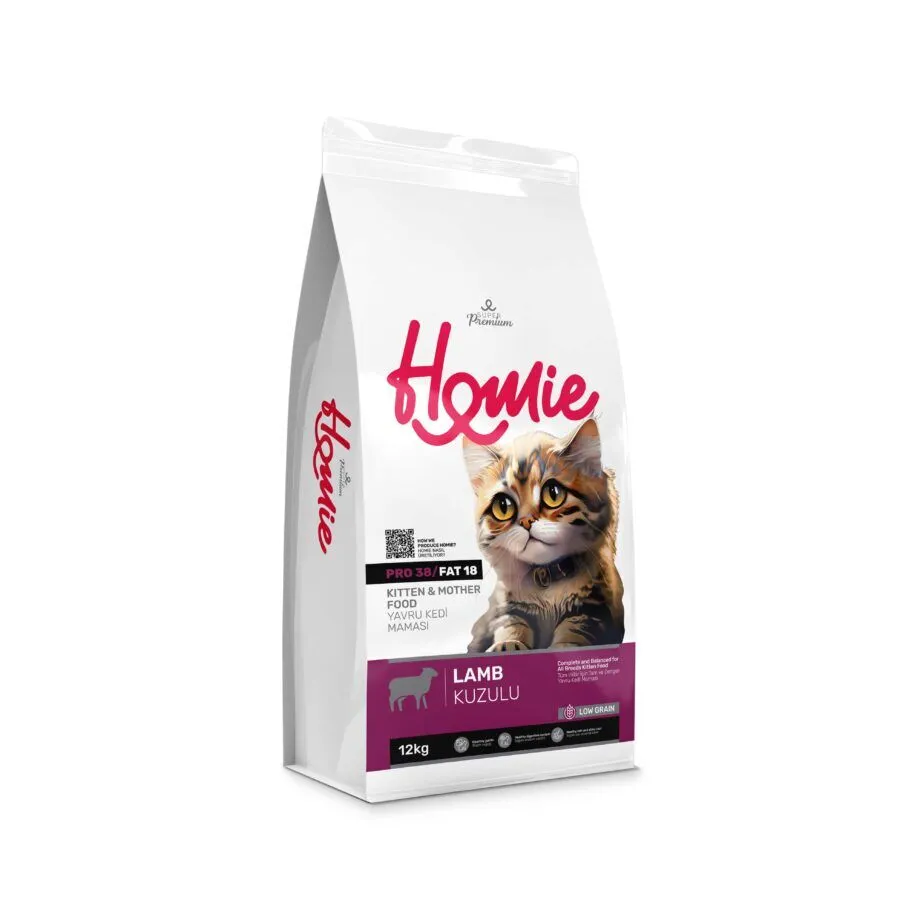 HOMIE SUPER PREMIUM KITTEN & MOTHER LAMB LOW GRAIN 12 KG