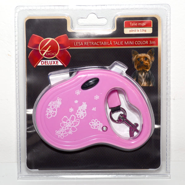 Lesă 4Dog Retractabilă Talie Mini 3m