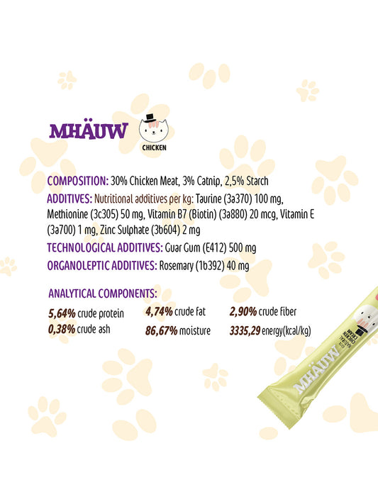 Recompense pentru pisici cu pui Mhauw, 4bucx15g