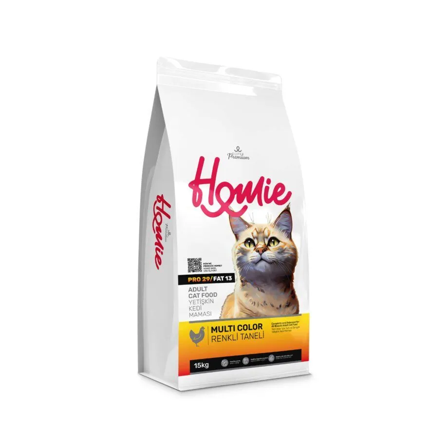 Homie Super Premium, Hrana uscata pentru pisici adulte, Multicolor, 15 kg