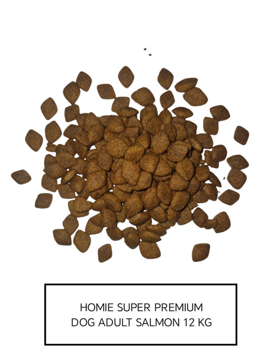 Homie Super Premium, Hrana uscata pentru caini adulti, cu continut scazut de cereale, cu Somon, 12 Kg