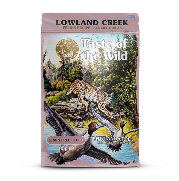 Taste of the Wild Cat Pouch All Life Stages Lowland Creek Bucatele de Curcan in Sos 85 Gr