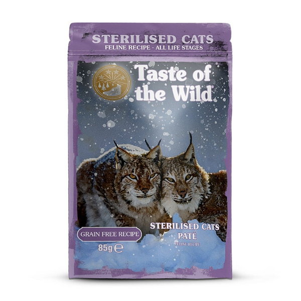 Taste of the Wild Cat Pouch Sterilised All Life Stages cu Pui Pate 85 Gr