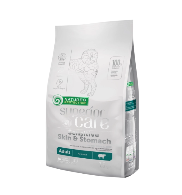 Nature’s Protection Superior Care Adult cu Miel – Hrană completă pentru câini adulți 10KG