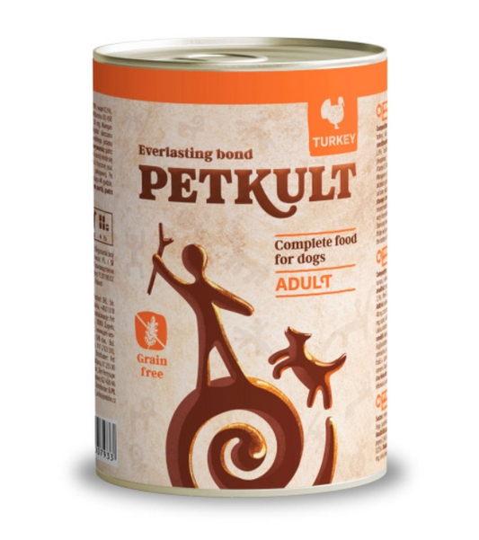 Hrana umeda pentru caini Petkult Adult cu curcan 400 g