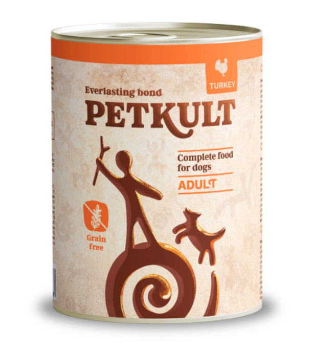 Hrana umeda pentru caini Petkult Adult cu curcan 800 g