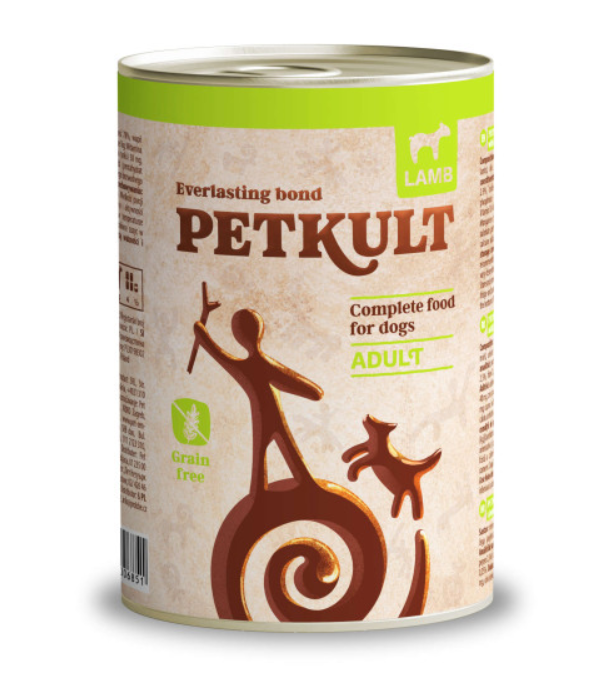 Hrana umeda pentru caini Petkult Adult cu miel 400 g