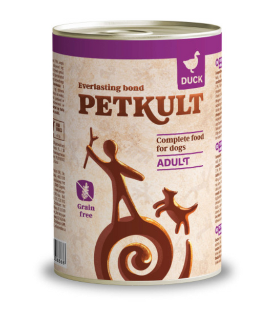 Hrana umeda pentru caini Petkult Adult cu rata 400 gr