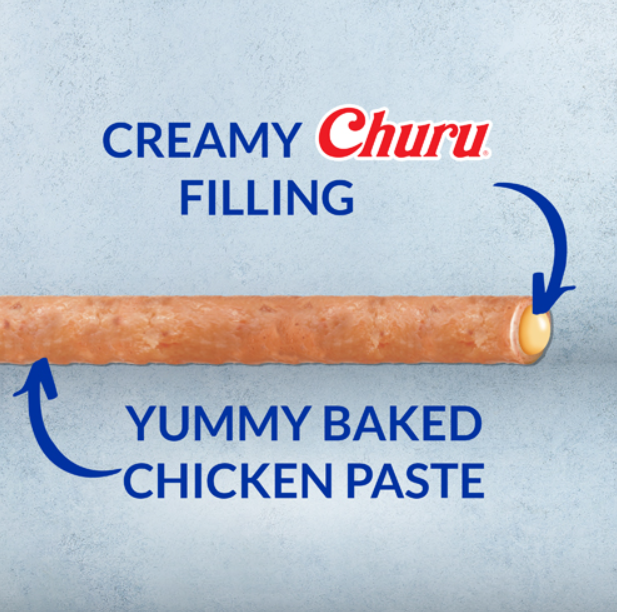 INABA Dog Churu Rolls cu Pui – Recompense moi pentru câini, 8 buc
