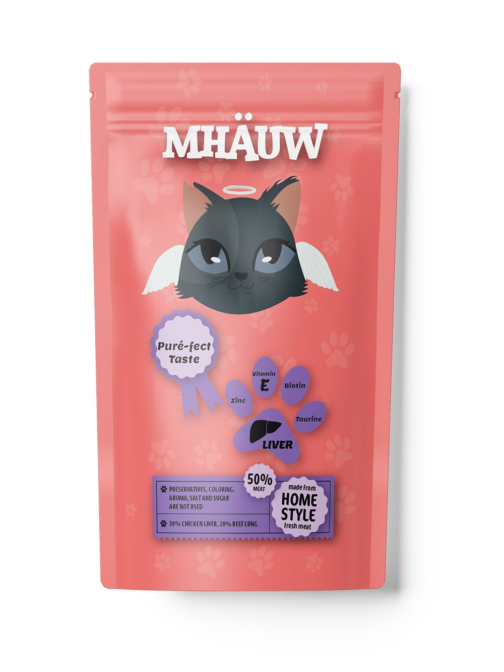 Hrană umedă pentru pisici cu ficat Mhauw, 80gr