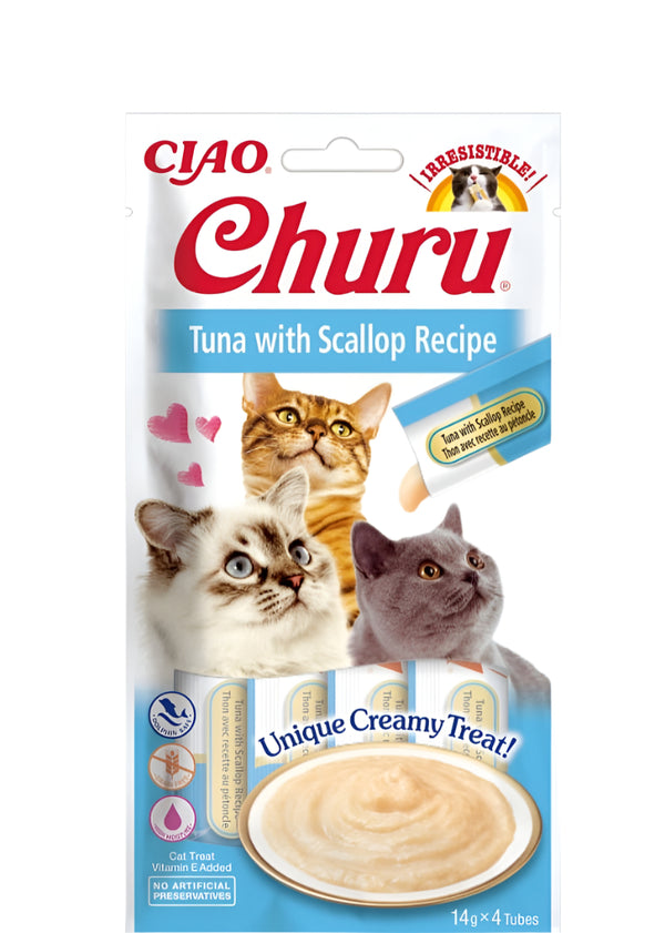 Churu Cat Piure Ton- Scoici 4*14g