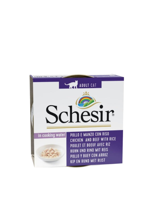 Schesir Cat Conservă cu Pui, Vită şi Orez 85g