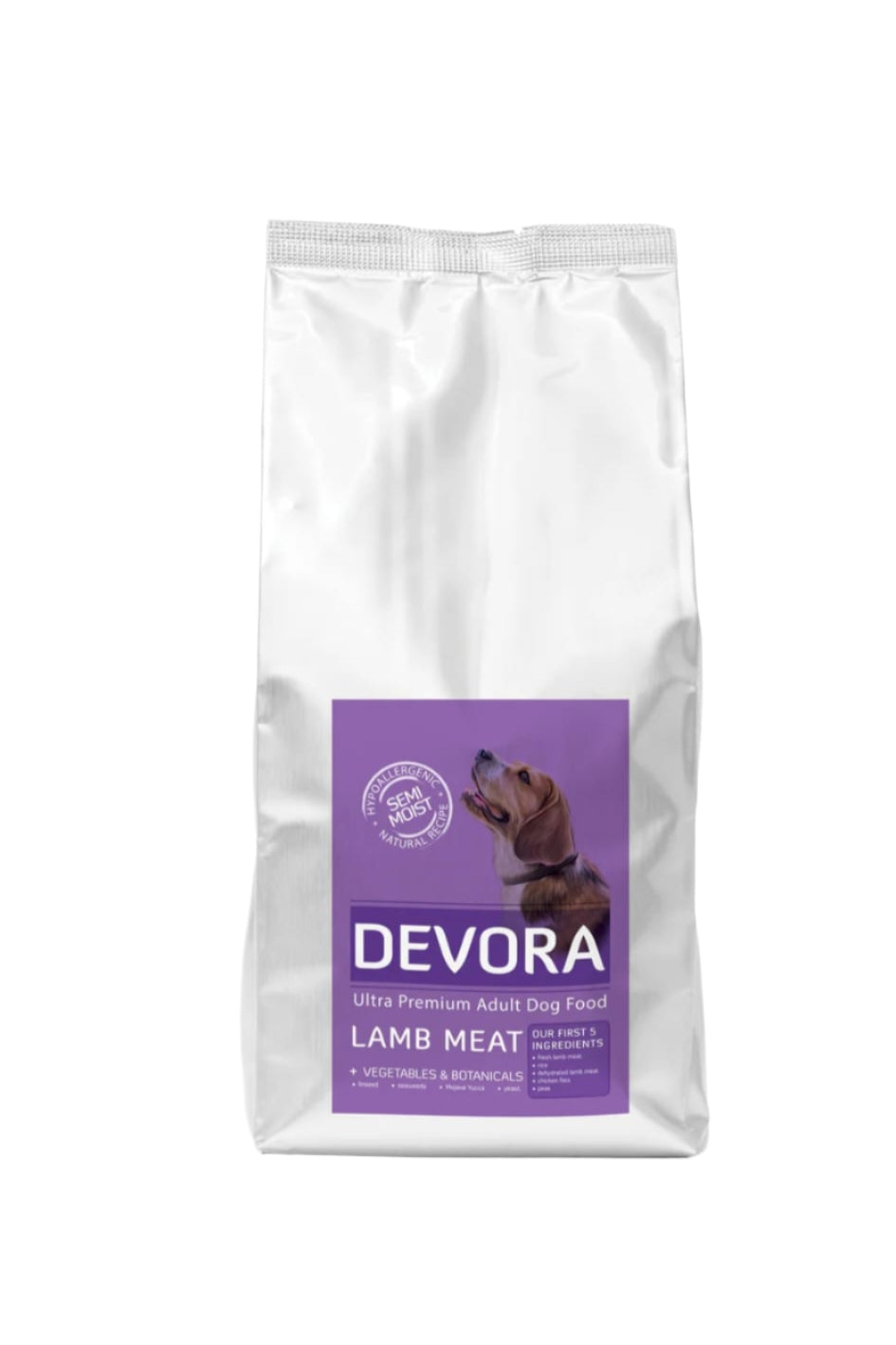 Hrana semi-umeda pentru caini Devora cu miel si orez 5 kg