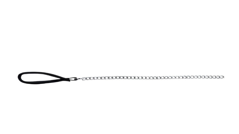 Lesă Lanţ 3mm*100cm+Maner piele