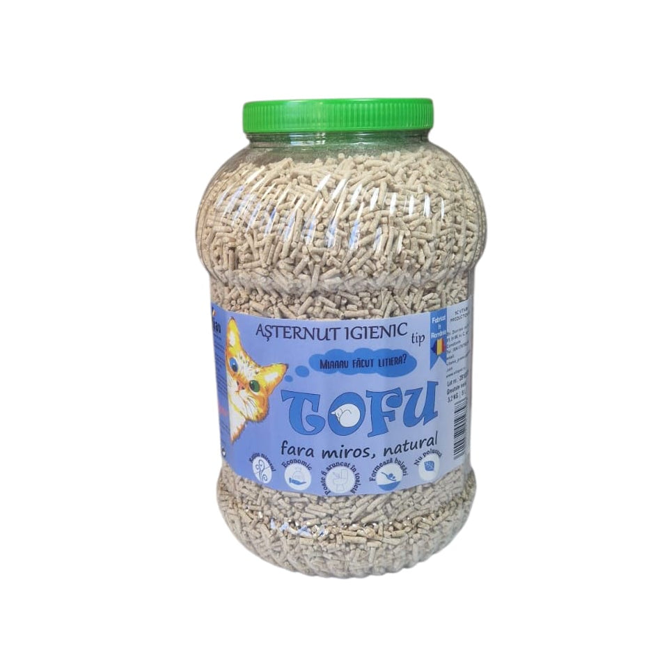 Tofu ecoMiau – Așternut biodegradabil și ecologic pentru pisici, natural, fara miros, 8 Litri