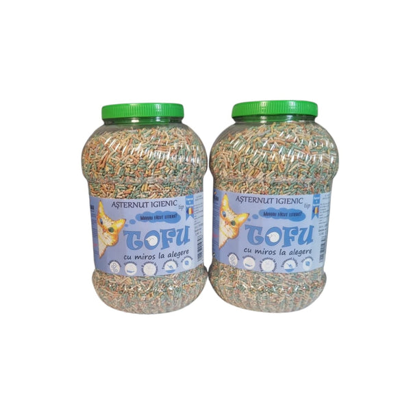 Tofu ecoMiau – Asternut biodegradabil si ecologic pentru pisici, Pachet 2x8 Litri