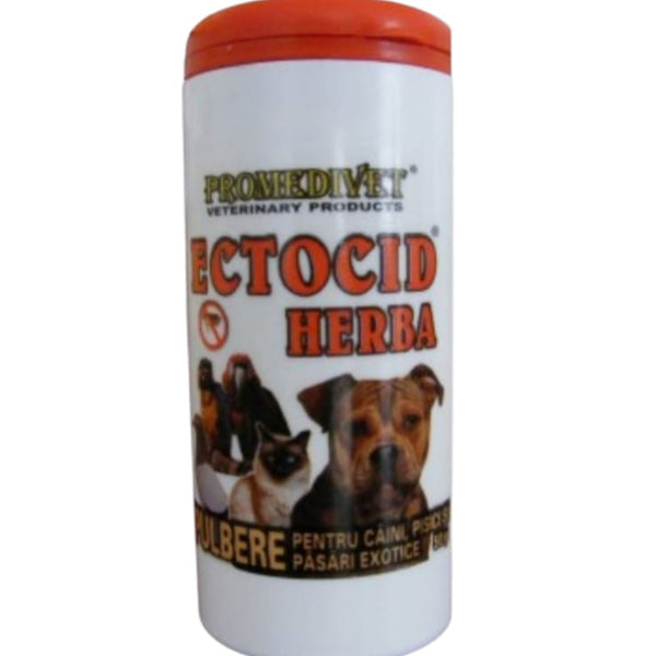 ECTOCID HERBA PULBERE PENTRU CAINI, PISICI SI PASARI DE COLIVIE 50G