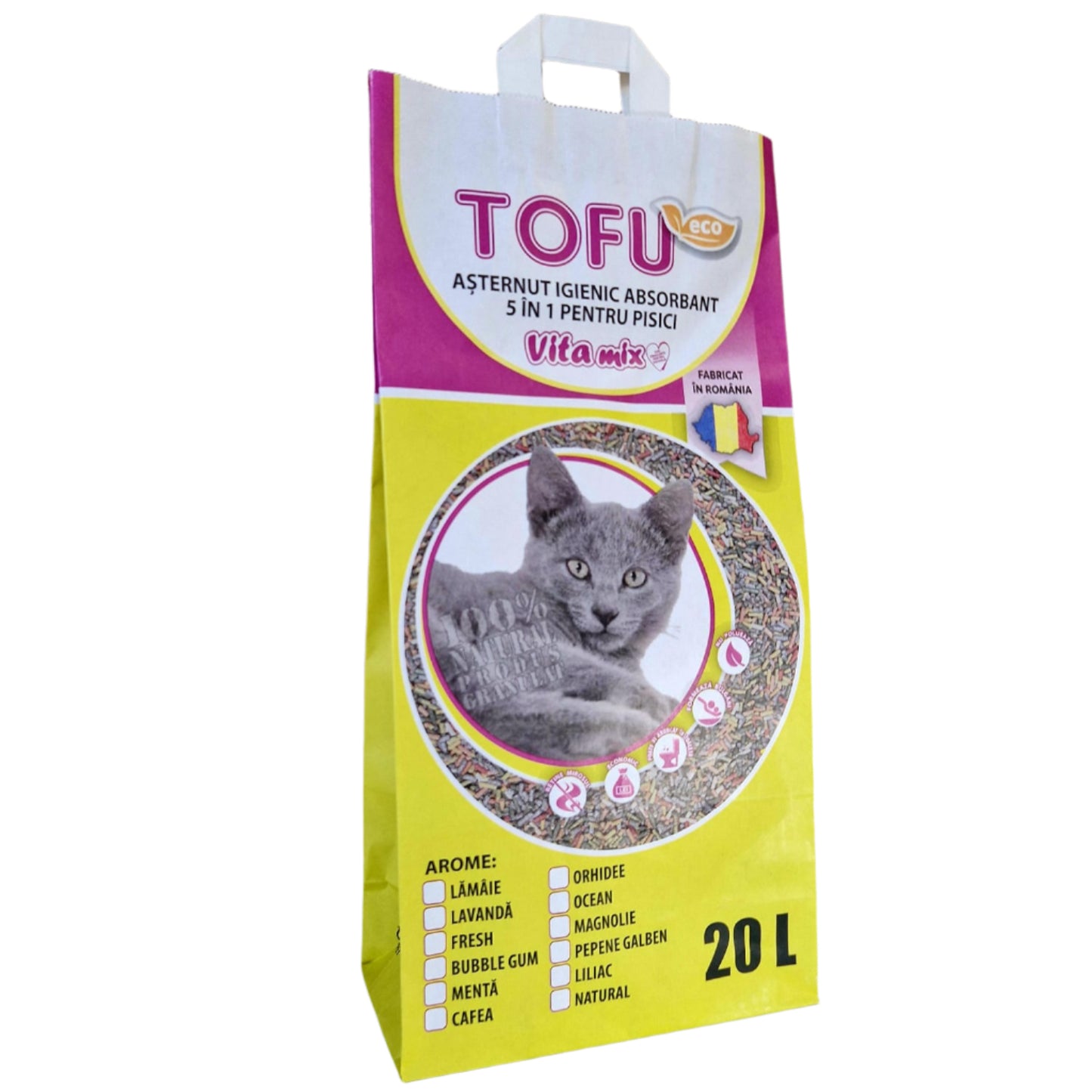 TOFU VITAMIX ASTERNUT IGIENIC ABSORBANT 5 IN 1 PENTRU PISICI 20L