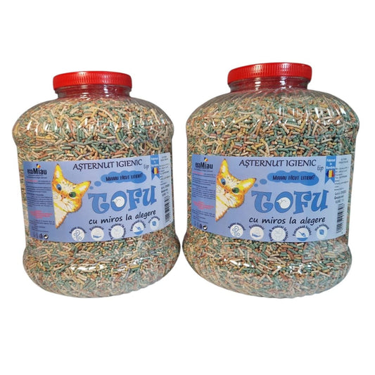 Tofu ecoMiau – Așternut biodegradabil și ecologic pentru pisici, Pachet 2x17 Litri